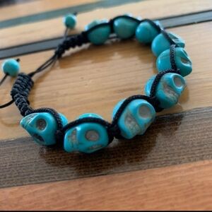 Blue Skulls Howilite Beads